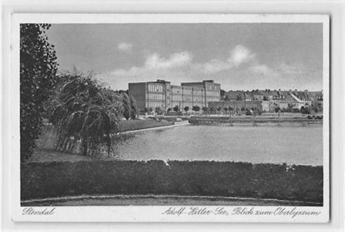 Stendal Stendal. Adolf-Hitler-See mit Blick zum Oberlyzeum ungelaufen Gute Erhaltung. WK II