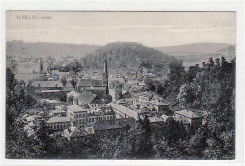 Ilfeld mit Blick auf die Kirche gelaufen von 1907. Gute Erhaltung.