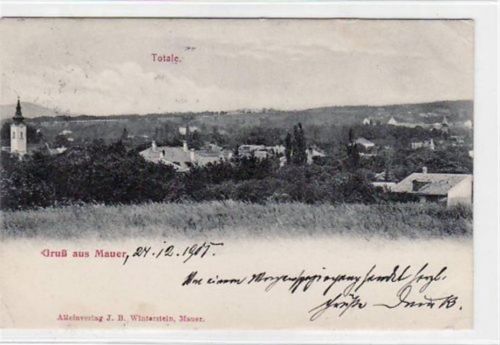 Wien 23. Bezirk / Wien XXIII. Bezirk. Alte Ak Wien Gruß aus Mauer 1905 gelaufen, leichte Büge sonst gut erhalten.