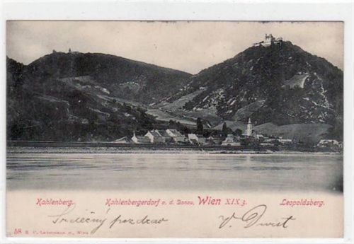 Wien 19. Bezirk / Wien XIX. Bezirk. Alte Ak Wien Kahlenbergerdorf an der Donau 1900 gelaufen, gute Erhaltung.