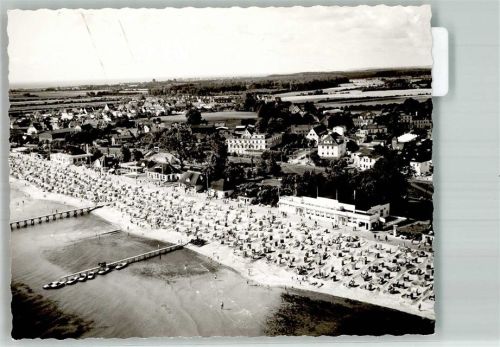 Dahme Fliegeraufnahme von Strand und Ort Foto Original aus Archiv eines Ansichtskartenverlags Ort handschriftlich