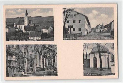 Maria-Thalheim in Oberbayern mit Metzgerei u. Tafernwirtschaft von Hans Germeier mit Villa Huber ungelaufen Weiche Karte, sonst gut erhalten