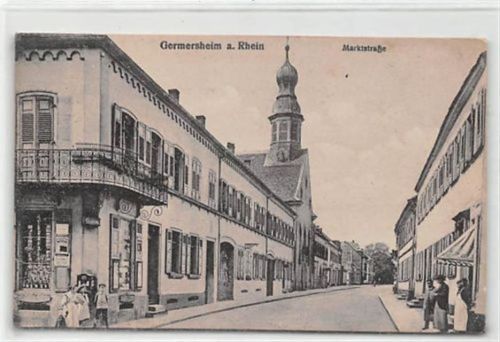 Germersheim Germersheim am Rhein. Marktstraße. Karte beschrieben Gute Erhaltung.