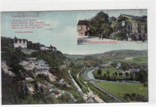 Dornburg Dornburg - Dorndorf a.d. Saale mit Goethe Schloss und Gasthof blaues Schild gelaufen, Marke entfernt. Gute Erhaltung.