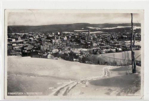 Eibenstock Eibenstock im Winter gelaufen von 1931. Leichter Stempeldurchdruck, kleiner Knick unten rechts, sonst gut erhalten