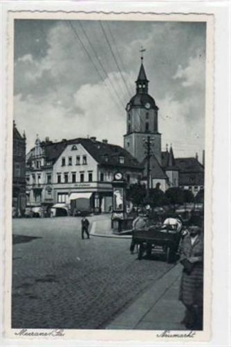 Meerane mit Neumarkt gelaufen von 1937, Marke entfernt. Gute Erhaltung.