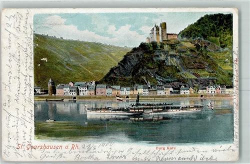 St. Goarshausen 1900 Burg Katz