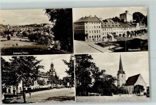 Schleiz Neumarkt Markt Bergkirche Brunnen