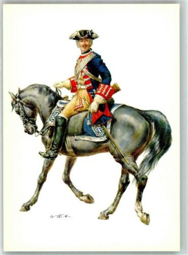 sign. Tritt W. Leibgarde zu Pferd Reiter Landgrafschaft Hessen Darmstadt 1750