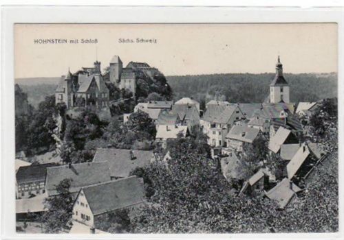 Hohnstein mit Schloss und Umgebung ungelaufen Top Erhaltung.