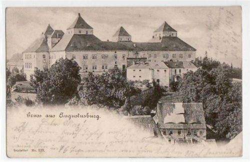 Augustusburg Augustusburg mit Schloß gelaufen von 1899. Leichter Bug oben rechts, leicht fleckig, sonst gut erhalten