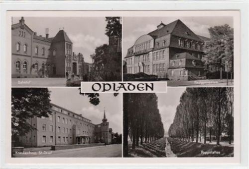 Leverkusen-Opladen mit Bahnhof, Realgymnasium, Pappelallee u. St. Josefs Krankenhaus ungelaufen Sehr gut erhalten.