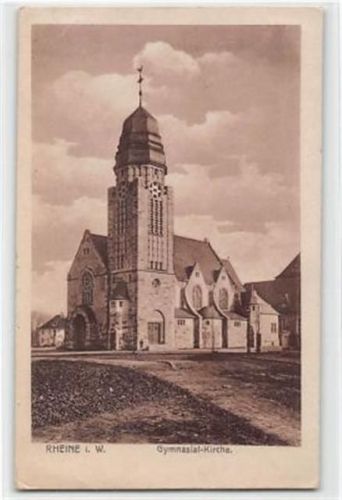 Rheine in Westfalen. Gymnasial-Kirche gelaufen kleiner Knick oben und unten links, sonst gut erhalten