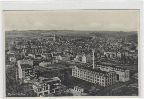 Roßwein Roßwein mit Gesamtansicht gelaufen von 1934 kleiner Knick unten links und rechts, sonst gut erhalten.