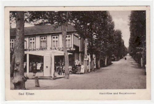 Bad Eilsen Bad Eilsen mit Harrl-Allee und Roccabrunnen gelaufen, 1918 kleiner Knick unten links, sonst gut erhalten