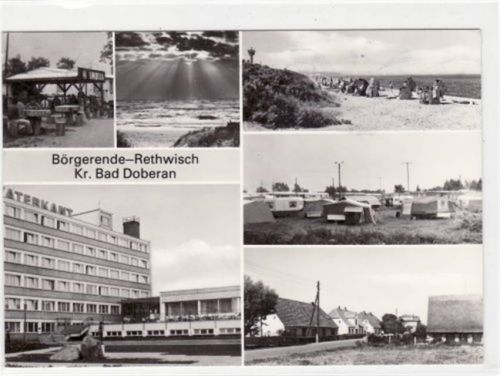 Börgerende Börgerende-Rethwisch Kr. Bad Doberan mit Dorfpartie, Campingplatz, Strand See gelaufen 1982. Top Erhaltung.