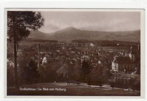 Großschönau Groß - Schönau mit Blick vom Hutberg gelaufen von 1931. Gute Erhaltung.