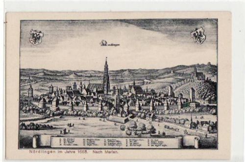 Nördlingen im Jahre 1663 nach Merian ungelaufen Gute Erhaltung.