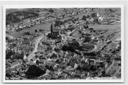 St. Ingbert. Orig. Fliegeraufnahme ungelaufen Leichter Bug unten in der Mitte, sonst gut erhalten