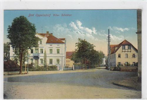 Bad Oppelsdorf Bad Oppelsdorf - Opolno Zdrój / Kreis Görlitz - Zgorzelec mit Villen Schröter gelaufen 1913. Gute Erhaltung.