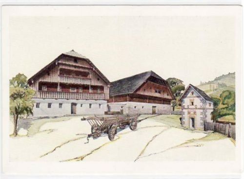 Lungauer Pfarrhof, Kartenfolge 2, Salzburger Bauernhäuser ungelaufen Gute Erhaltung.