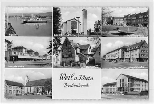 Weil am Rhein Weil am Rhein. Pax Christi Kirche Staffelhaus gelaufen. Marke entfernt. Gute Erhaltung.