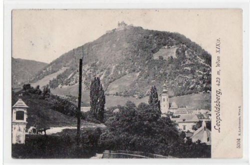Wien XIX. Leopoldsberg gelaufen, mit Marke und Stempel von ca. 1908. Leicht fleckig, sonst gut erhalten