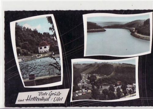 Hellenthal i.d. Eifel mit 3 Abbildungen gelaufen von 1965. Gute Erhaltung.