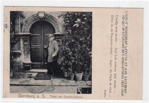 Dornburg Dornburg a.d. Saale mit Portal am Goethe - Schloss gelaufen von 1910. Leichte Stempelspuren, sonst gut erhalten.