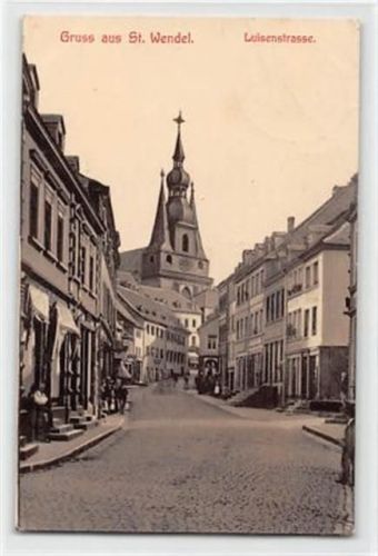 St. Wendel. Luisenstrasse gelaufen. Ecken mit Albumabdrücken, leichter Stempeldurchdruck, kleine Knicke, sonst gut erhalten