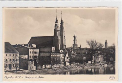 Oppeln / Opole in Oberschlesien. Partie an der Oder. 1941 Feldpost kleiner Knick an der linken oberen Ecke , sonst gut erhalten