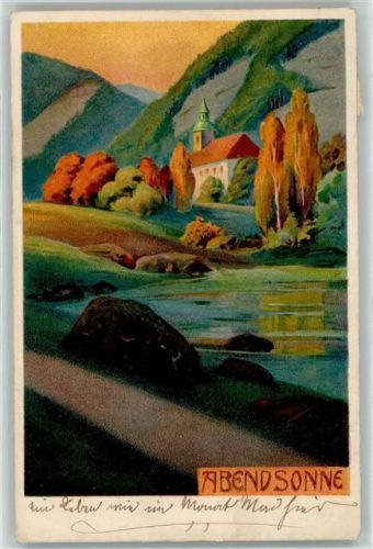 1907 Verlag August Stukenbrok Bild: Abendsonne AK