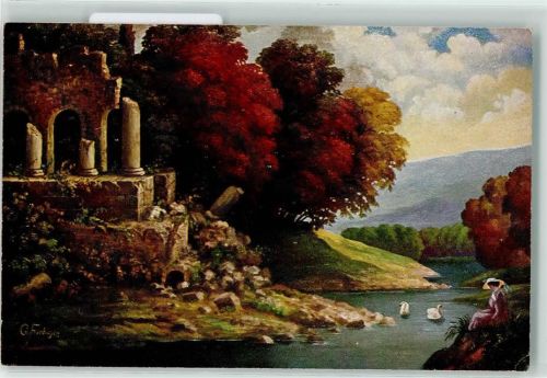 1919 Am Schwantenteich sign. Gottlieb Moritz Fiebiger