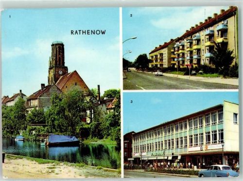 Rathenow Havel am Schleusenweg Leninallee Kaufhaus Magnet Auto Boot