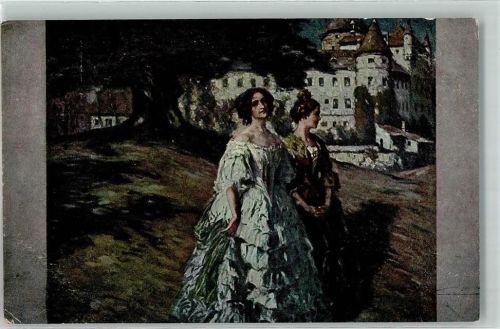 sign. E. Liebermann Serie 35/319 Frauen im Mondschein AK