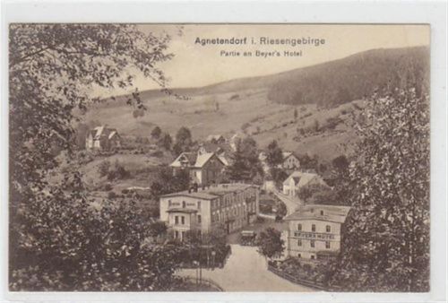 Agnetendorf Agnetendorf - Jagniatków im Riesengebirge / Kreis Hirschberg - Jelenia Góra. Partie an Beyer`s Hotel ungelaufen Gute Erhaltung.