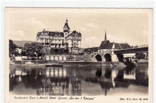 Bernkastel-Kues Berncastel - Kues mit Hotel Gassen " Zu den 3 Königen " ungelaufen Gute Erhaltung.