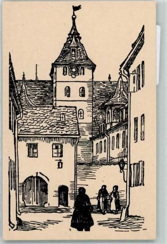 Altdorf Toreingang zur alten Universität Zeichnung
