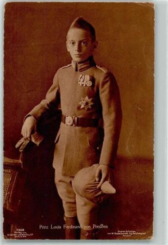 1918 Prinz Louis Ferdinand v. Preußen in Uniform mit 'Orden WK I