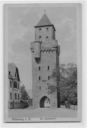 Miltenberg am Main. Der Spitzeturm ungelaufen Gute Erhaltung.