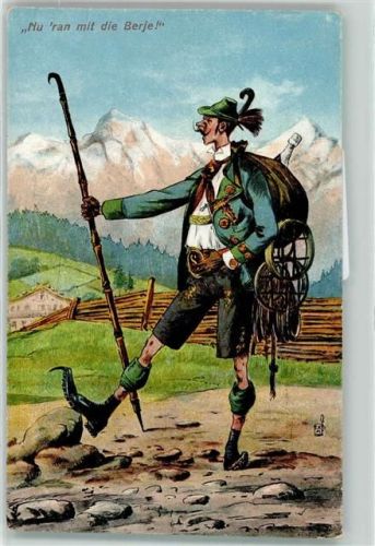Bergsteiger Zieher, Ottmar Heliocolorkarte 1922 A AK
