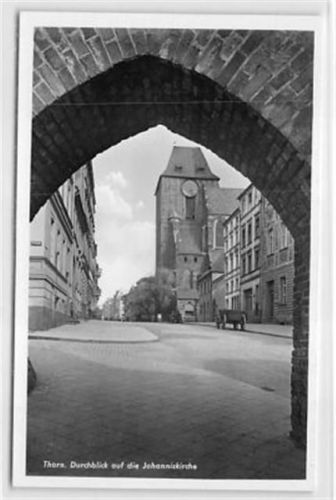 Thorn Thorn / Torun. Durchblick auf die Johanniskirche ungelaufen Top Erhaltung.