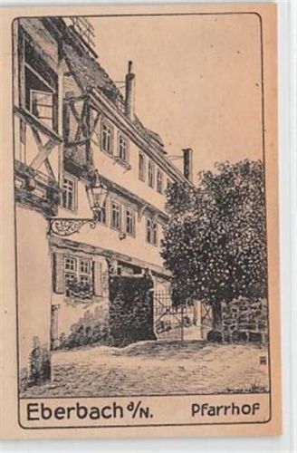 Eberbach Eberbach, Künstlerkarte. Pfarrhof ungelaufen Gute Erhaltung.