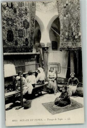 Alger 6075 Scenes et Types Tissage de Tapis Volkstypen Kinderarbeit