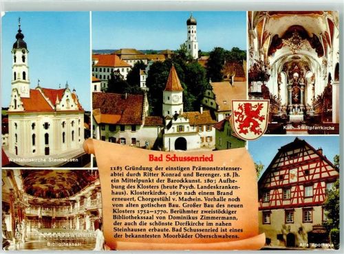 Bad Schussenried Wallfahrtskirche Steinhausen Bibliotheksaal Kath. Stadtpfarrkirche alte Apotheke Wappen
