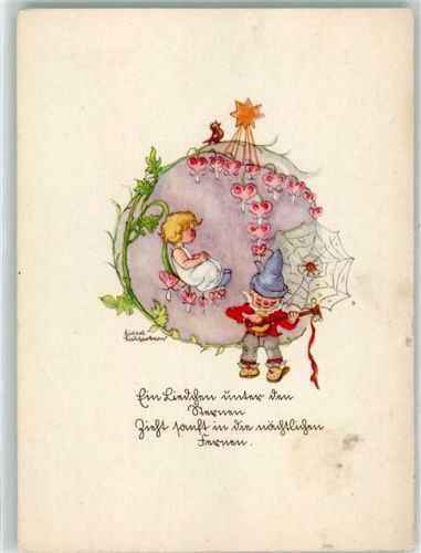 1953 sign. Liesel Lauterborn , Zwerg , Vers Verlag Paul Meyer 49/7 AK