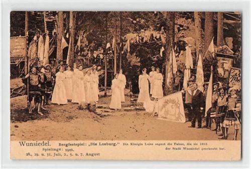 Wunsiedel. Bergfestspiel: Die Losburg 1906 ungelaufen kleiner Knick unten links und rechts, leicht fleckig, sonst gut erhalten