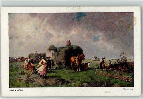 Heuernte sign. Otto Fedder AK TSN M.K. 826