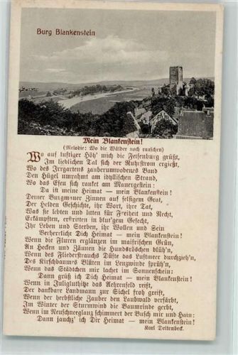 Blankenstein Burg Blankenstein Gedicht