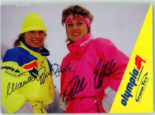 Irene Epple und Epple-Beck Faksimile Unterschrift Ski KEINE AK